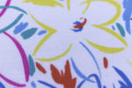 Light, printed linen fabric with multicolour flowers