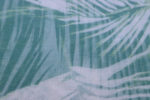 Light, printed linen fabric with light Green leaves